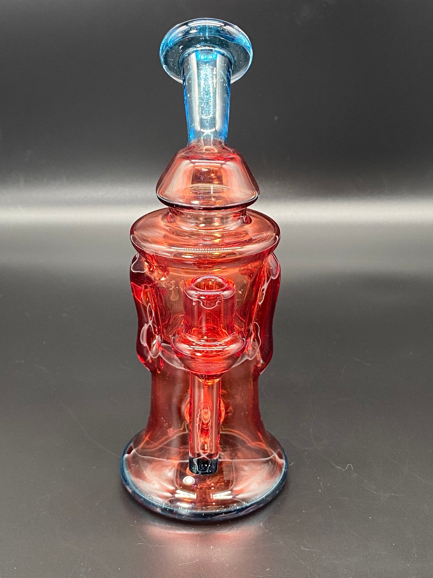 Djinn Glass Pomegranate and Blue Stardust Gillcycler with Opal