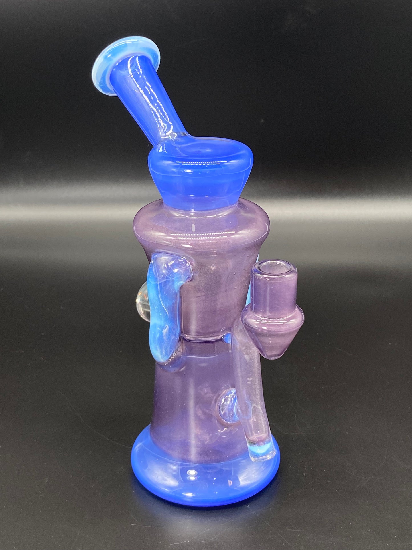 Djinn Glass Wildberry Satin, Blue Satin and Global Gillcycler W/ Opal