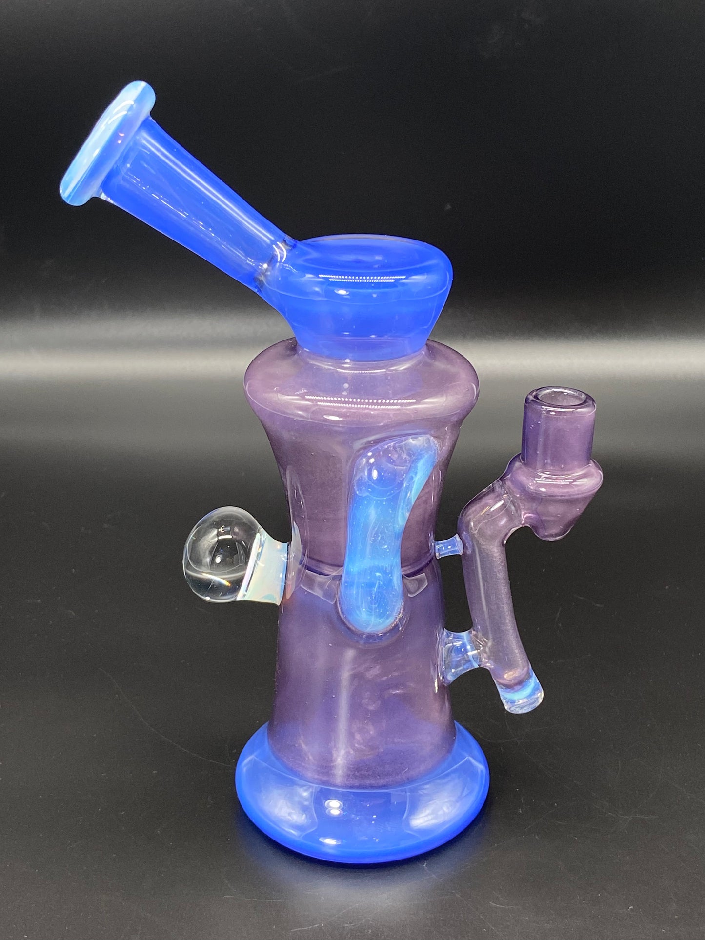 Djinn Glass Wildberry Satin, Blue Satin and Global Gillcycler W/ Opal