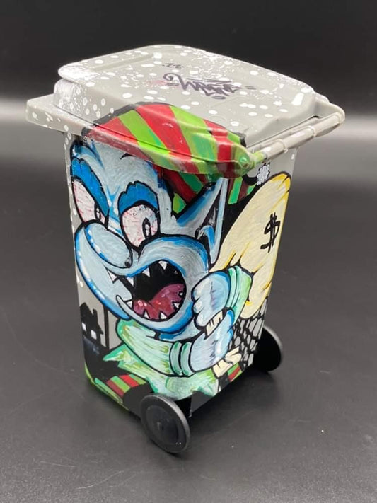 Custom Hand painted dab dumpster trash can by "ayan"
