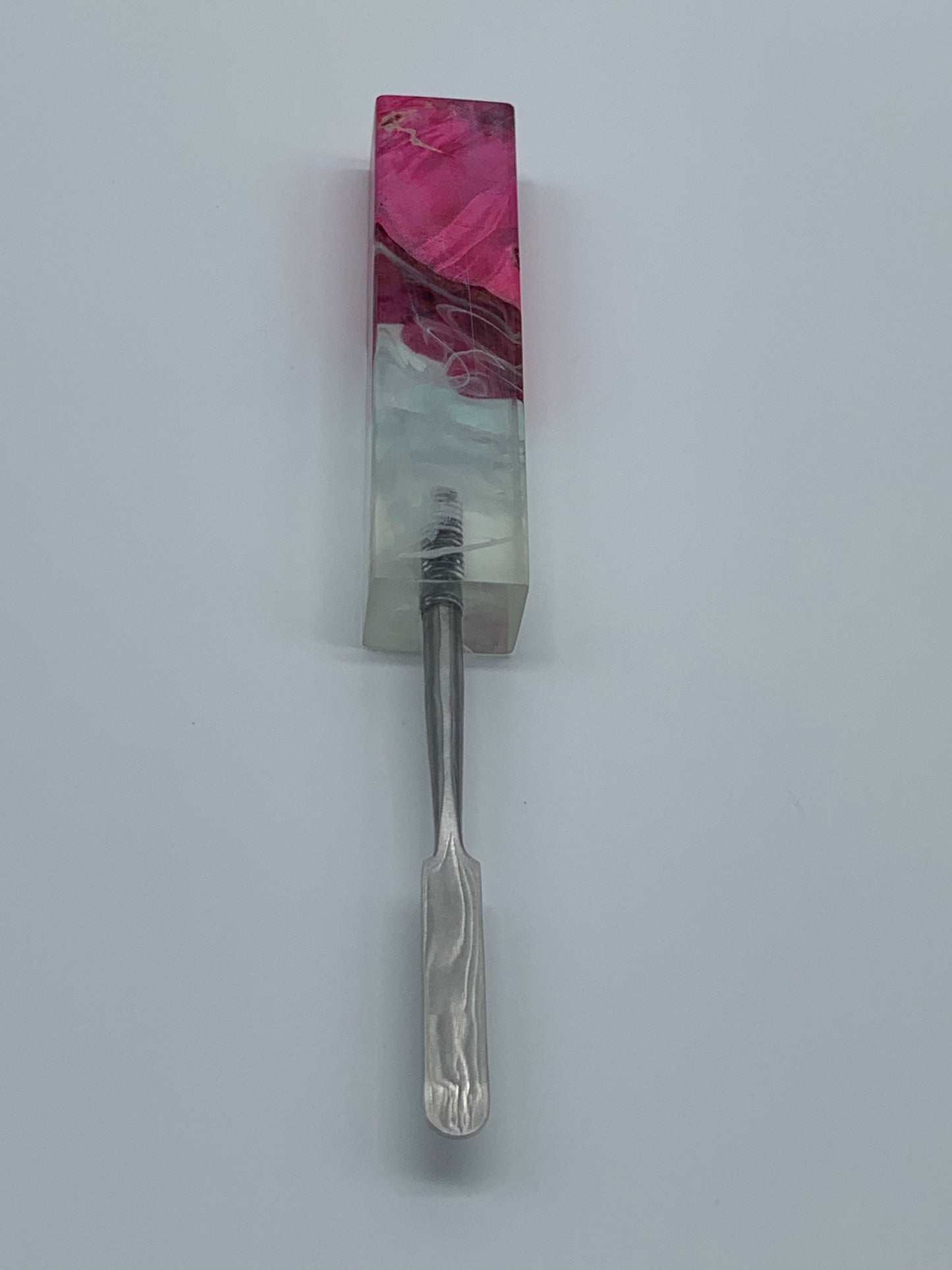 Kraken Dab Tools Titanium Tip w/ Pink Wood and Clear Resin Handle