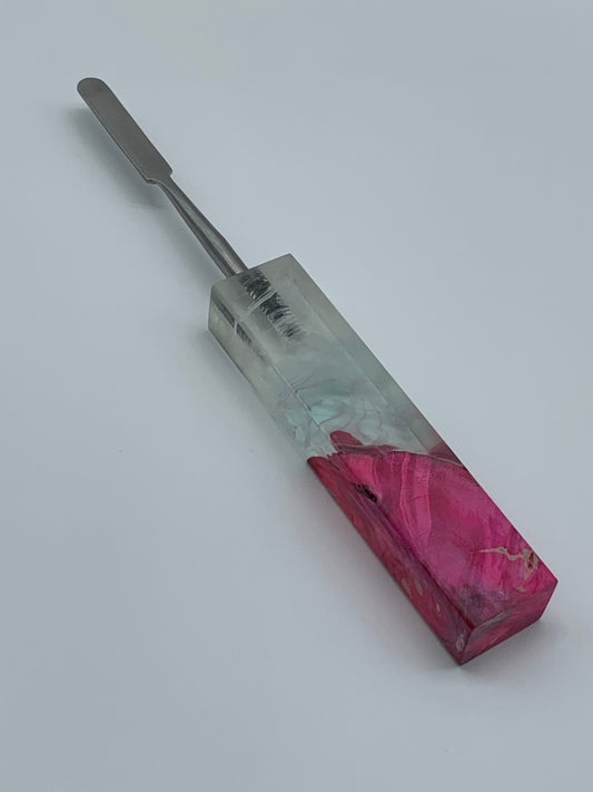 Kraken Dab Tools Titanium Tip w/ Pink Wood and Clear Resin Handle