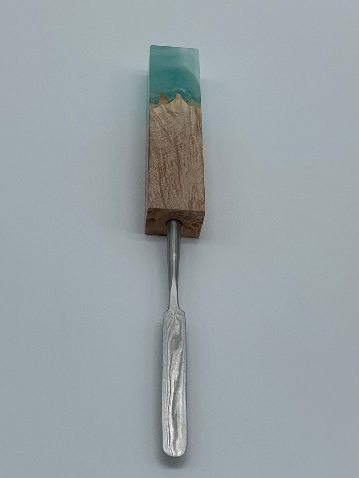 Kraken Dab Tools Titanium Tip w/ Wood and Aqua Resin Handle