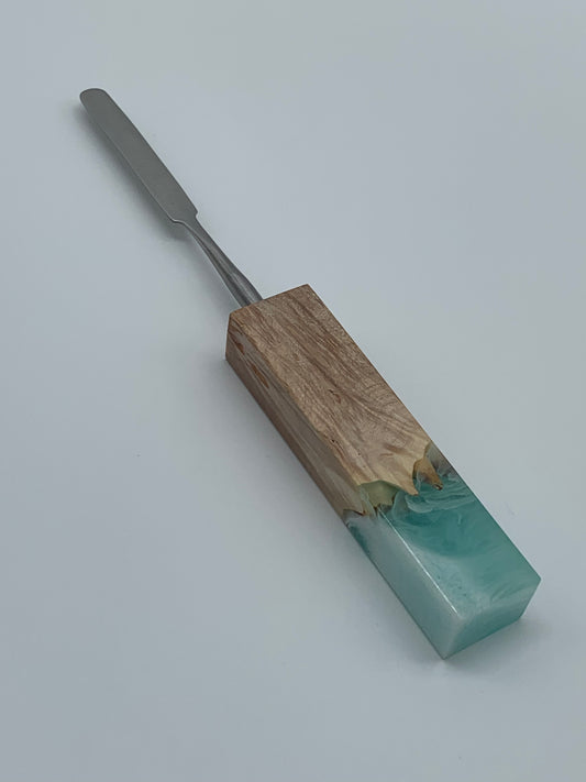 Kraken Dab Tools Titanium Tip w/ Wood and Aqua Resin Handle