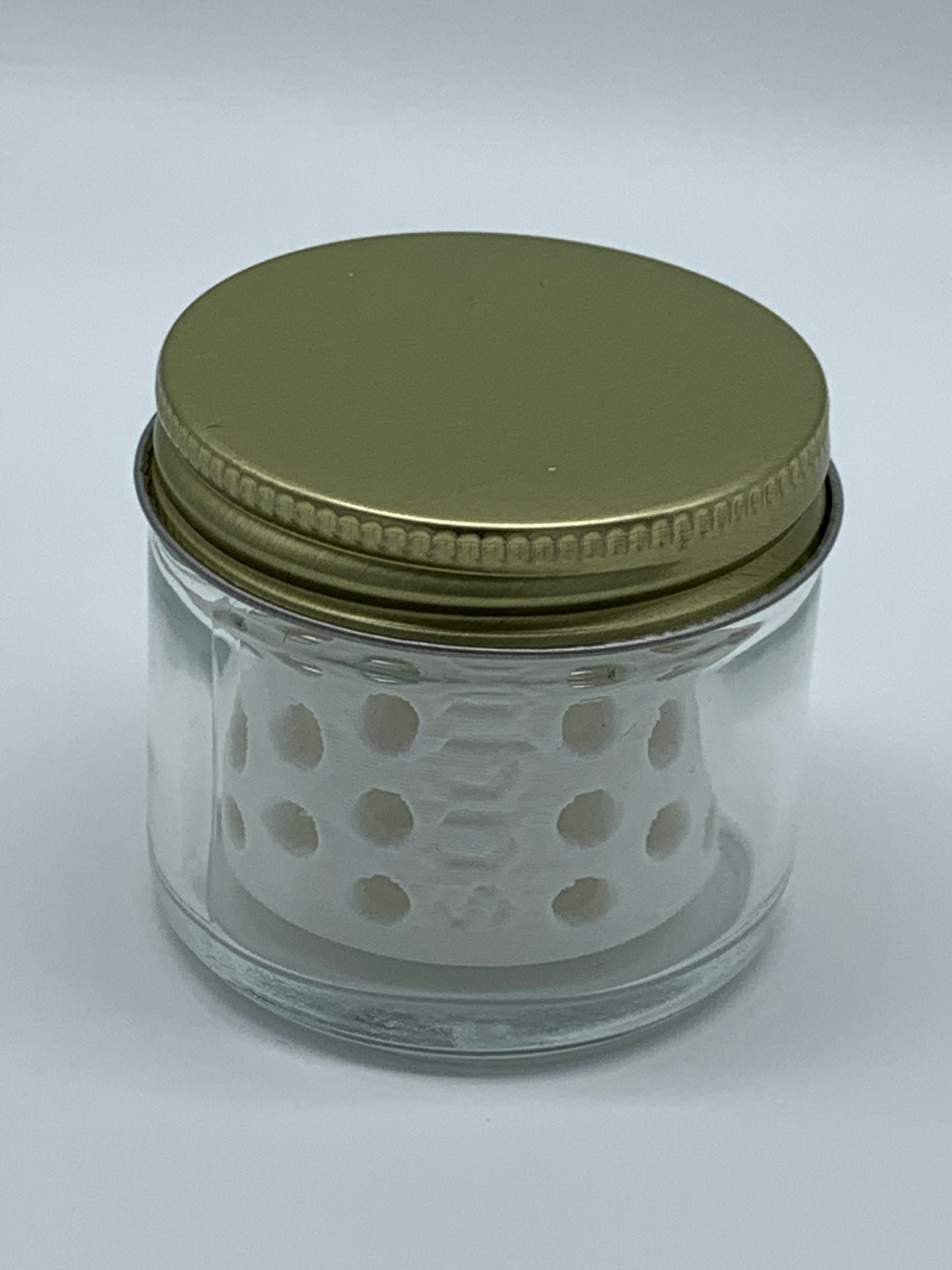 Kuhns Glass 2 Ounce Jar and Strainer