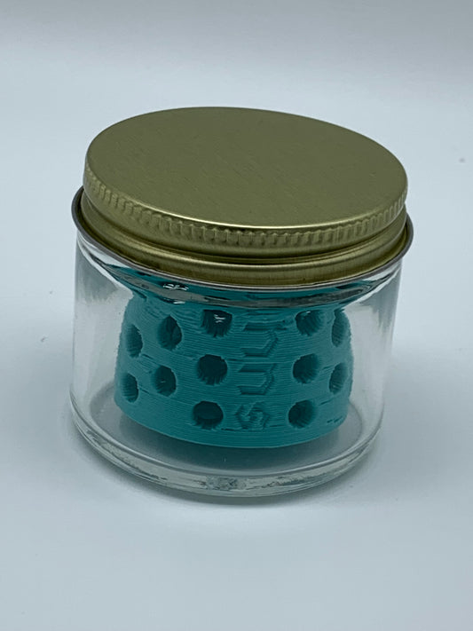 Kuhns Glass 2 Ounce Jar and Strainer