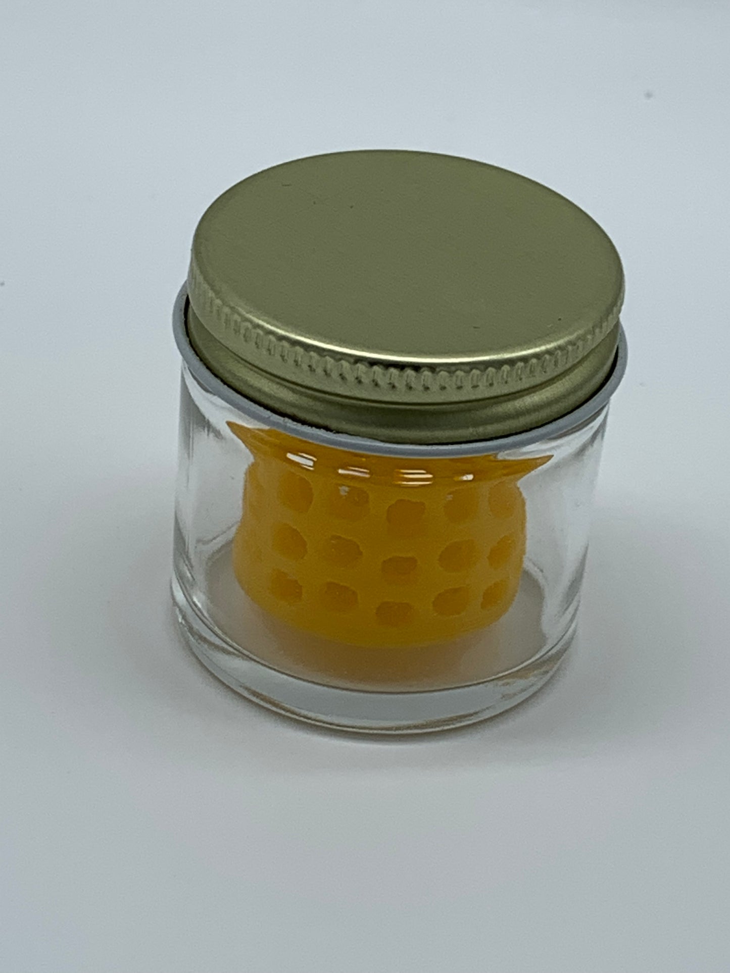 Kuhns Glass 1 ounce Jar and Strainer