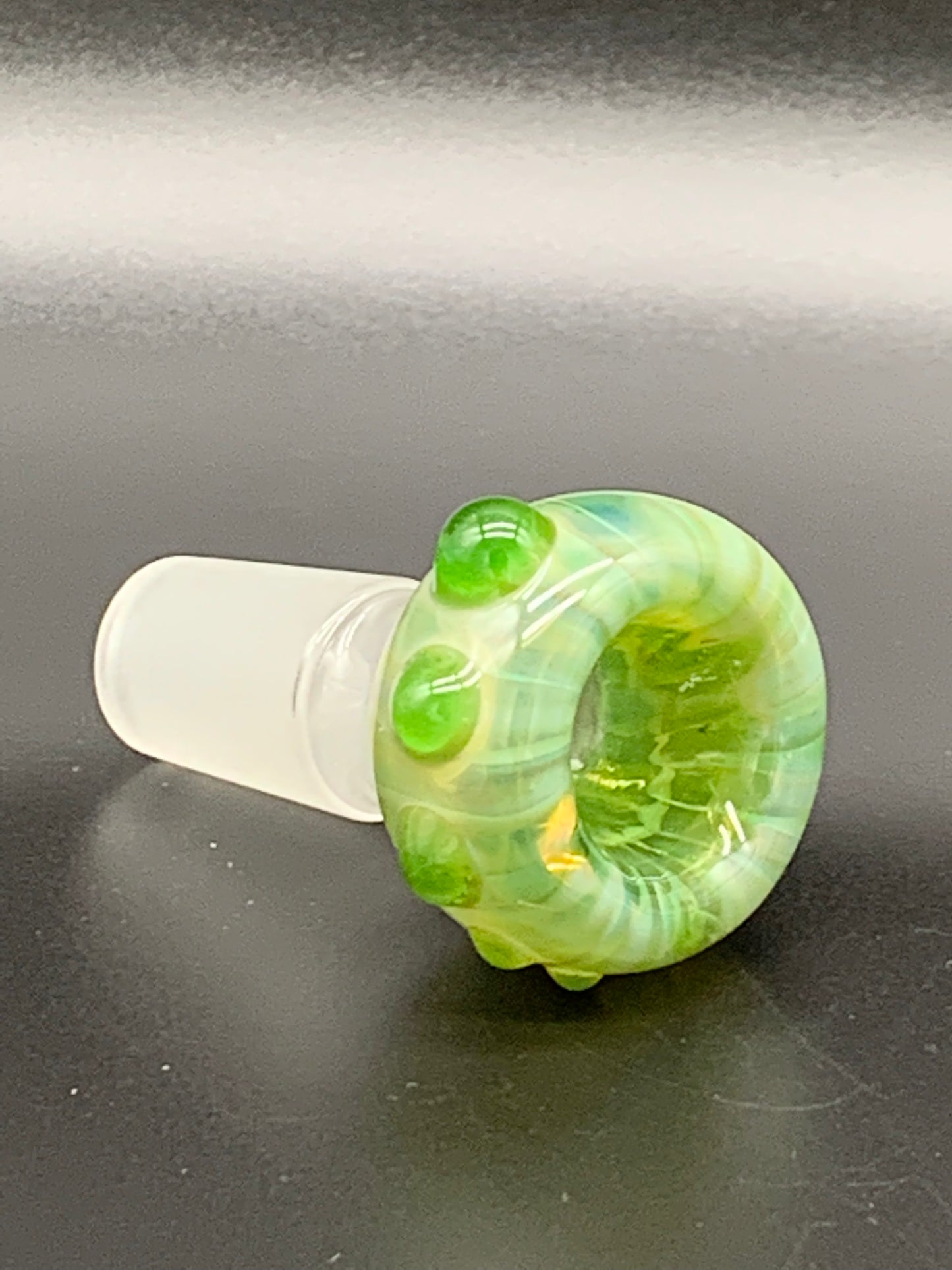 FunDumbMental Glass 18mm Green Dot Accented Bowl