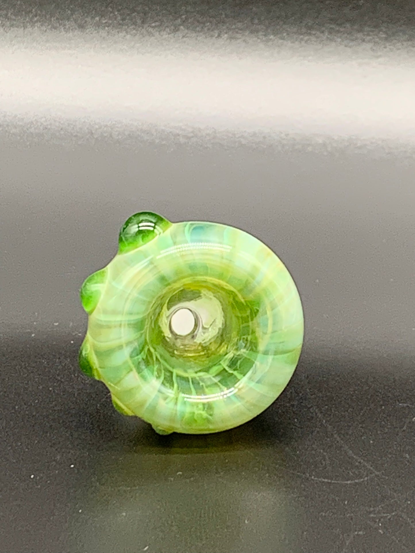 FunDumbMental Glass 18mm Green Dot Accented Bowl