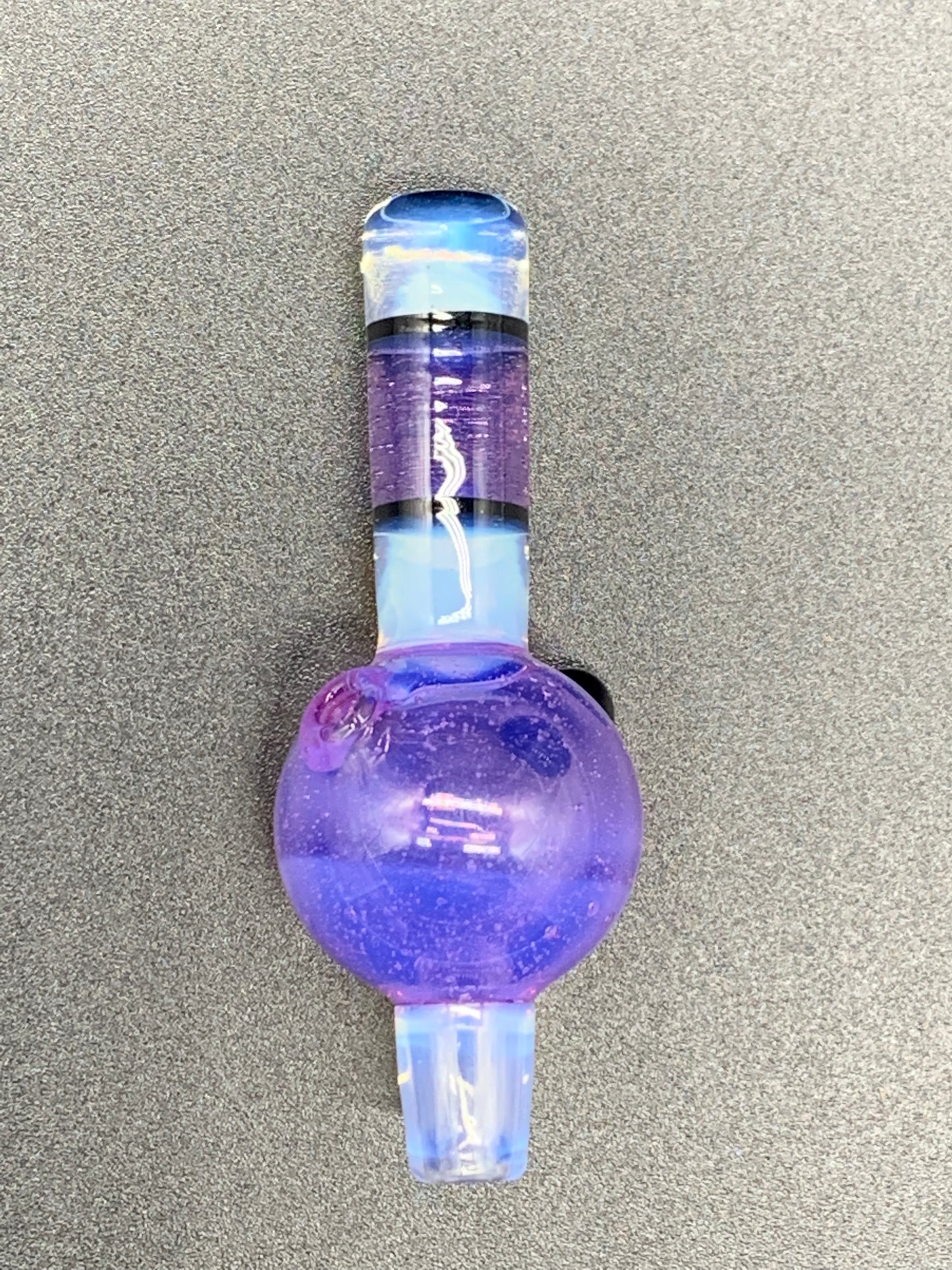 Gargamelt Glass Encalmo cap Purple Lilac and Ghost Bubble Cap