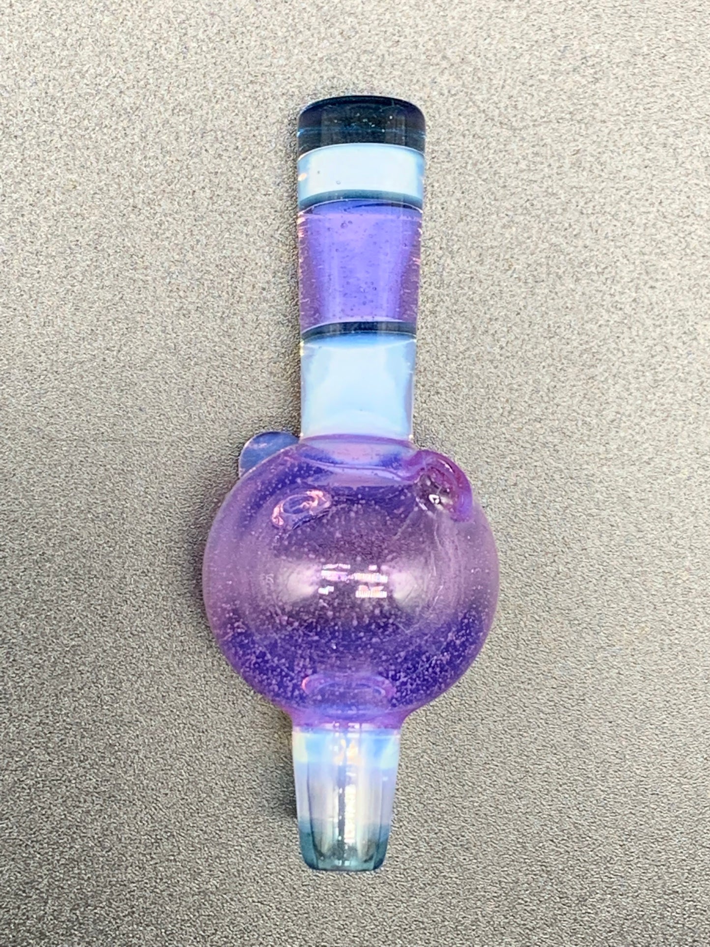 Gargamelt Glass Purple Lilac, Ghost and Blue Stardust Encalmo Bubble Cap