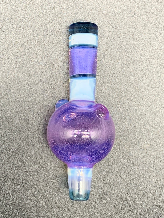 Gargamelt Glass Purple Lilac, Ghost and Blue Stardust Encalmo Bubble Cap
