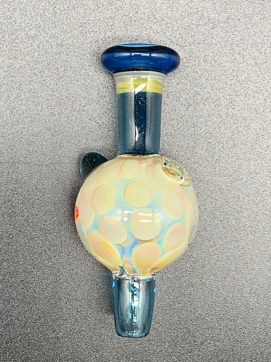 Gargamelt Glass Blue Stardust and fumed Encalmo Bubble Cap