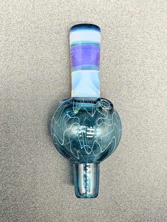 Gargamelt Glass Ghost, Purple Lilac, and Ble Stardust Scribble Tech Encalmo Bubble Cap