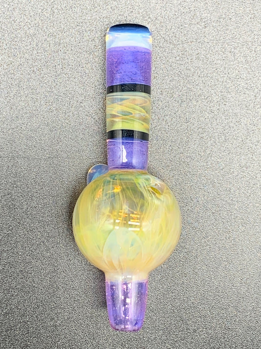 Gargamelt Glass Purple Lilac, and NS Yellow Encalmo Bubble Cap