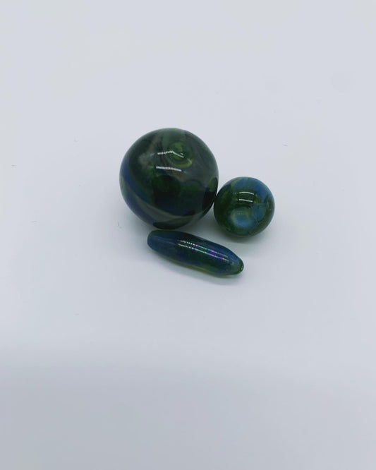 Outerlimits Glass Green and Blue Slurper Set