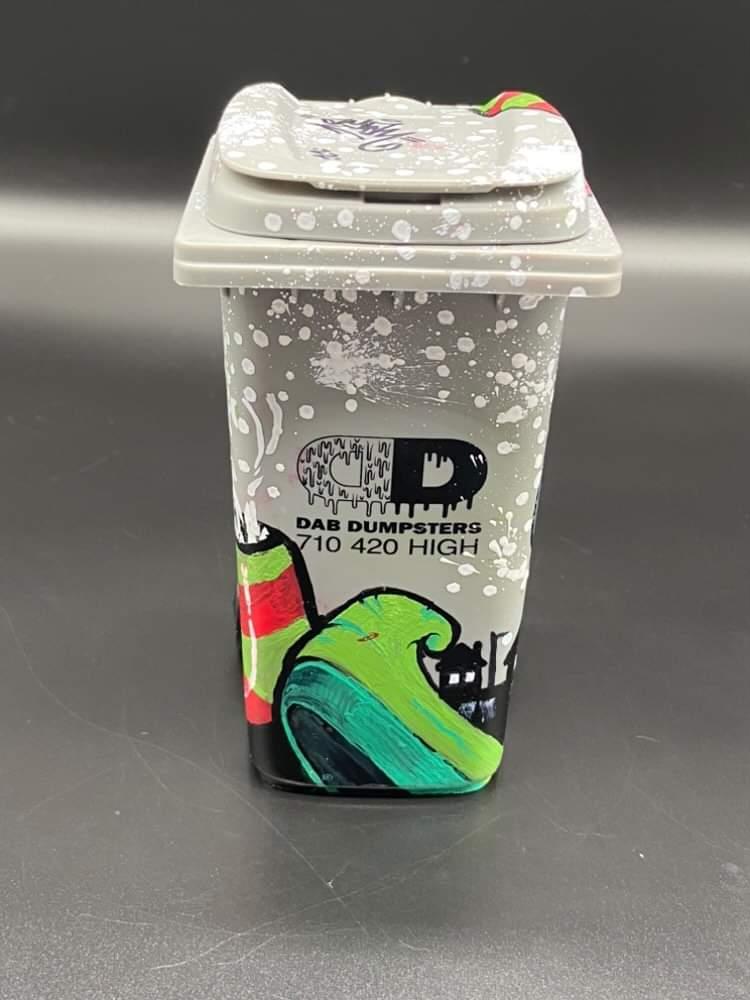 Custom Hand painted dab dumpster trash can by "ayan"